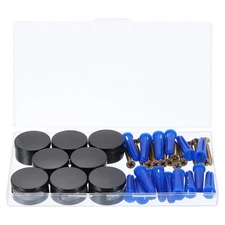 8Pcs Mirror Clips, Mirror Mounting Hardware with Screws & Anchors, Black