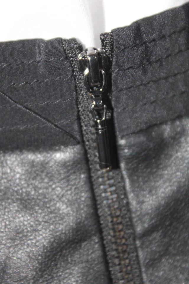 Mini falda circular patinadora acampanada de cuero sintético negra talla 4 de Rebecca Taylor para mujer Foto 4 de 4