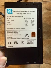 Channel Well GPT500S‑A 500W 80+ Bronze Non‑Modular PSU Power Supply