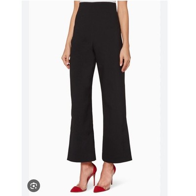 SOLACE LONDON Dafina Bonded Wide-leg Pants High Rise Black size US 6
