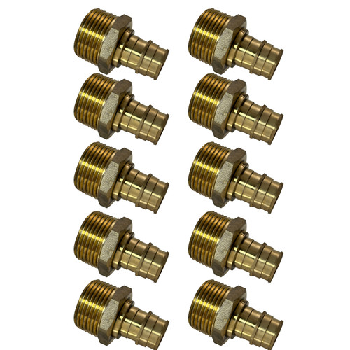 10 Pack XFITTING 3/4" Pex A X 1" Male NPT Adapter F1960 Expansion Male 