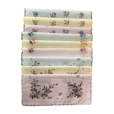 Lot de 9 mouchoirs pour femme à imprimé floral pour mariage formel, - Photo 1/4