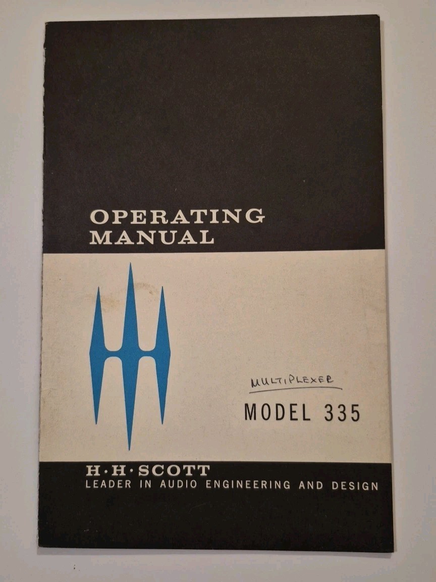 ORIGINAL Vintage Scott Operating Manual Model 335  8 Pages Used s