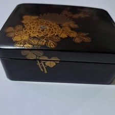 Lacquered Box Accessory Case 19Th Century Antique Japanese Edo Wooden 5.1 inch