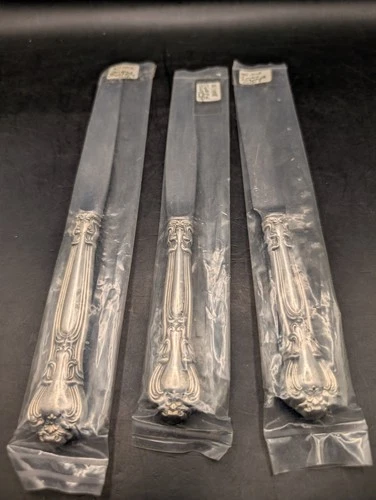 ANTIQUE GORHAM QUEEN ELIZABETH STERLING SILVER HANDLED KNIFE LOT NEW SEALED RARE