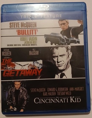 Steve McQueen Triple Feature (Bullitt / Cincinnati Kid / Getaway) [Blu-ray] OOP