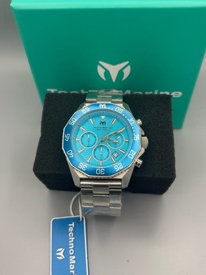 TechnoMarine Mare Vivo TM-225089 Men s 44mm Blue Dial Steel Chronograph Watch