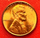 1952-S Lincoln Wheat Cent Penny GEM RED BU From an Original Bank Roll