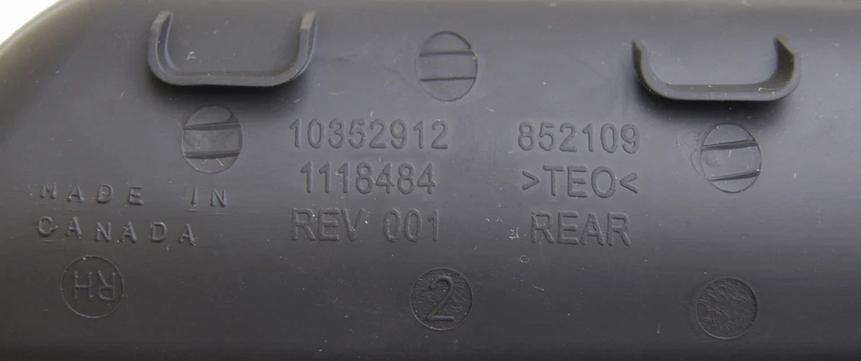 Chevrolet Impala 2006-2014 manija de puerta trasera derecha inserto goma negro nuevo 10352912 Foto 2 de 4