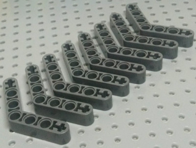 LEGO Technic Balken gebogen 53,5° 1x7 (4-4) [32348 / 42165] modern dunkelgrau x8