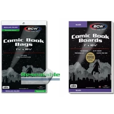 200 - BCW Silver Resealable 2-Mil Polypropylene Comic Book Bags &Backing Boards
