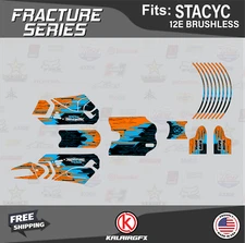Graphics Kit for STACYC 12E Brushless Electric Bike (All Years) Fracture- Orange
