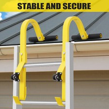 2 Pack Ladder Roof Hook Stabilizer with Wheel Rubber Grip T-Bar Steel for Roof