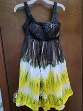 Calvin Klein Size 4 Women's Brown Green Yellow Ombre Sleeveless Lined  Dress 