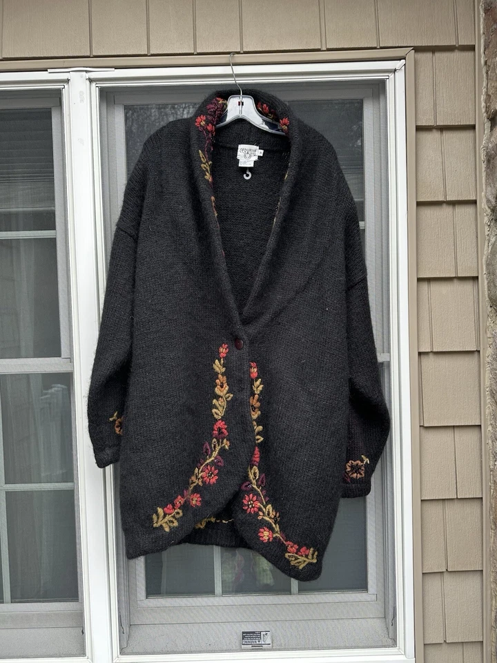 Cárdigan plumero Cervelle vintage grueso mezcla lana talla XL Foto 3 de 3