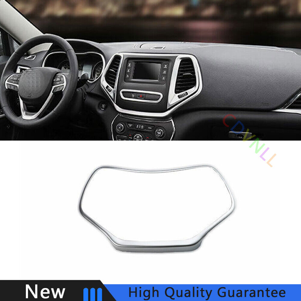 For Jeep Cherokee 14-2018 Matte Silver Car Central Console Navigation Frame Trim