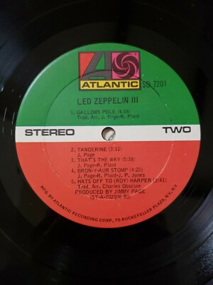 LED ZEPPELIN - III ATLANTIC SD 7201 MASTERCRAFT SO MOTE BE IT RI B