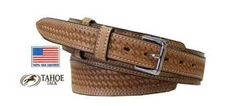 Tahoe Ranger Basket Weave Tooled Western Belt with 3/4" Buckle USA Leather