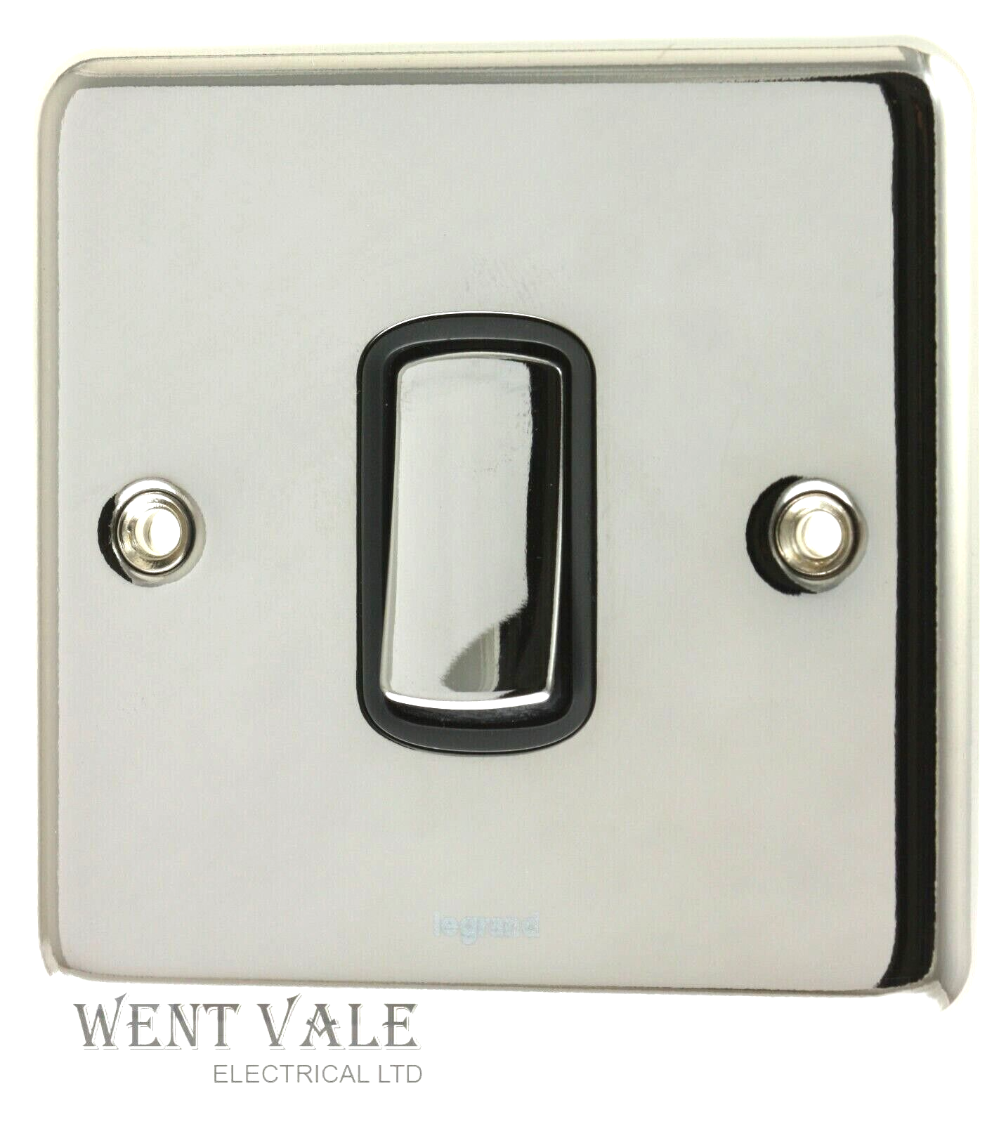 Legrand Synergy Authentic Range 8332 00 - Polished Steel 10a 1g 1w Switch Plate