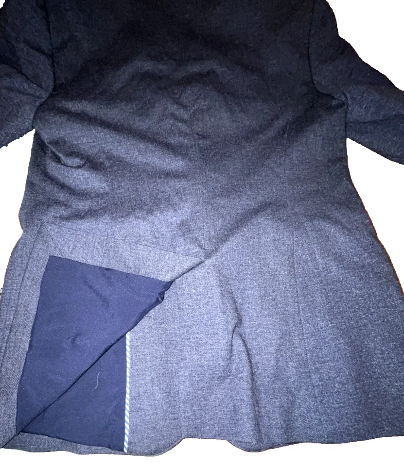 Chaqueta Blazer Talbots Azul Viscosa 1 Botón Dorado Preppy Mujer 2 Cuello Naranja Foto 2 de 4