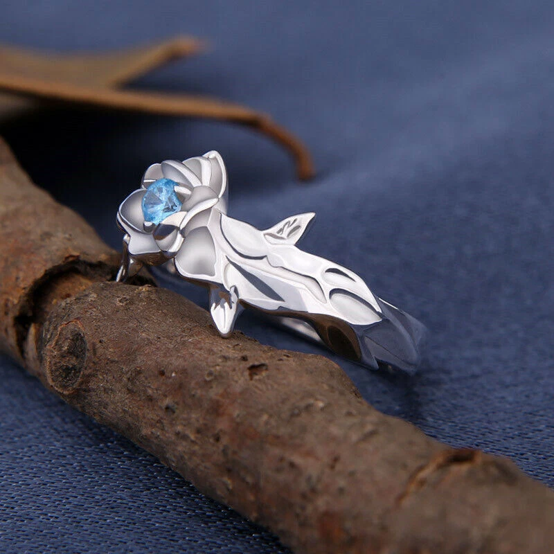 Blue cheap rose ring
