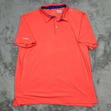 Scales Polo Shirt Mens Extra Large Orange Performance Golf Stretch Lightweight
