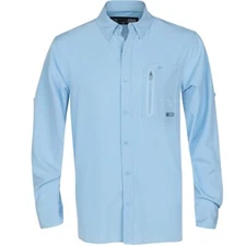 Fintech Deep Sea Woven Long Sleeve Shirt - XL - Powder Blue