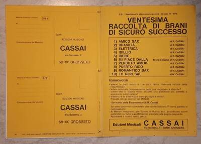 Musikalische Partitur 20. Akkordeon Sammlung Edition Cassai Grosseto
