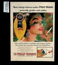 1955 Philip Morris King Size Cigarettes Vintage Tobacco Vintage Print Ad 33402