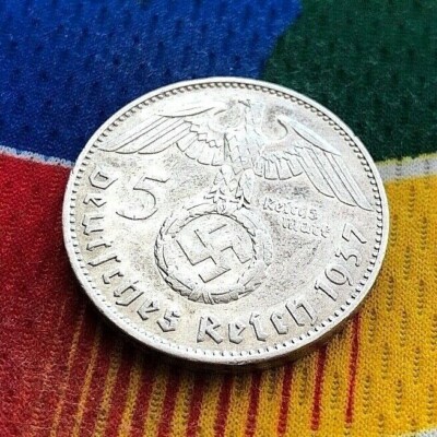 1937 J 5 Mark German WW2 Silver Coin Third Reich Reichsmark | eBay
