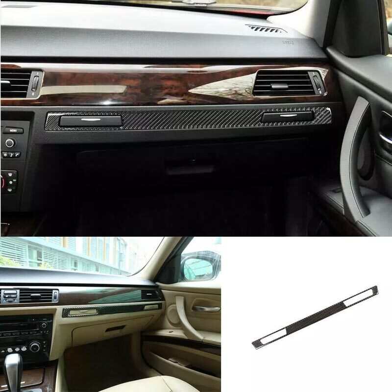 2005-12 Console Co-Pilot Dashboard For BMW 3-Series Cover Trim Real Carbon Fiber