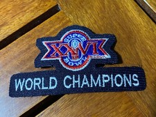 SUPER BOWL XXVI WORLD CHAMPIONS IRON ON PATCH 3 3/4 X 2