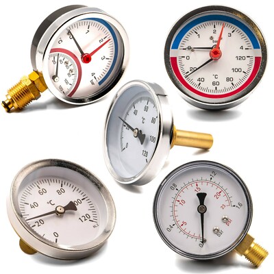 Manometer Thermomanometer Thermometer Tauchhülse Radial Axial Unten Hinten