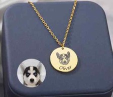 Personalized Name And Photo Necklace Pet Cat Dog Custom Jewelry Stainless Steel