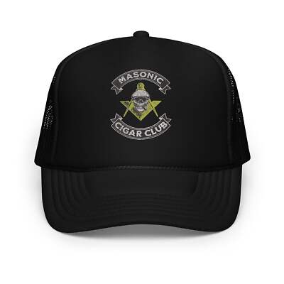 Masonic Cigar Club Foam Trucker Hat Lounge Cap Cigars Sun Apparel Cigar Style Co