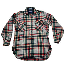 Vtg Pendleton "Outdoors Man" Virgin Wool Plaid Shirt Made USA Sz M