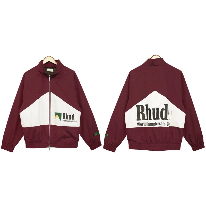 NUOVO RHUDE uomo donna casual ricamo cotone baseball giacca cappotto maglione M 2XL