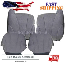 For 1999-2002 Chevy Silverado 1500 Driver & Passenger Cloth Seat Cover Dark Gray