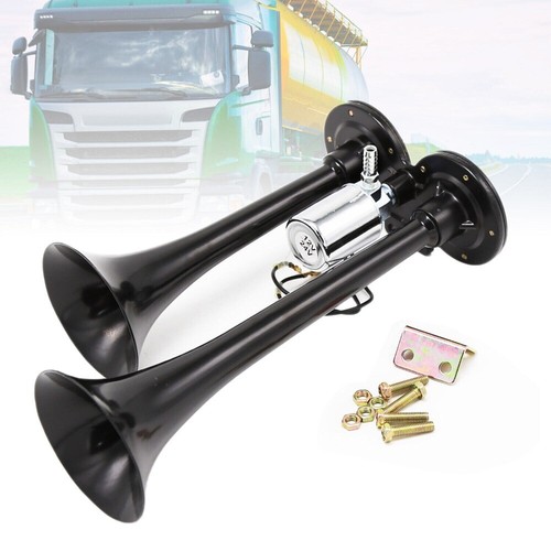 BIGRIG 150dB Loud Train Air Horn Kit – Dual Trumpet 12V For Car, Boat, Truck, RV