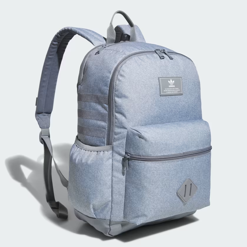 Adidas Originals Backpack National Twill Grey Onyx Dual Water Bottle  Unisex