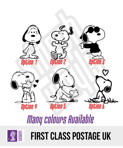 Snoopy Woodstock vinyl sticker decal car happy cool joe peanuts Window Optional