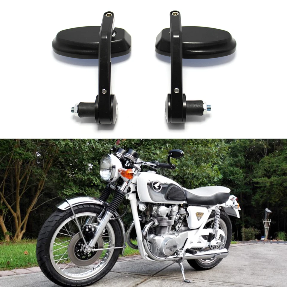 For Ducati Monster 696 796 900 1100 Black Bar End Mirror Billet CNC Left & Right - Image 3 of 4