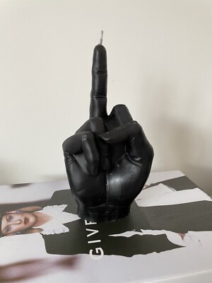 FULL SIZE HAND | FCK The Middle Finger Candle BLACK SOY WAX