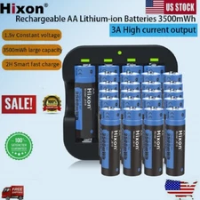 1.5V AA Rechargeable Lithium Batteries 3500mWh 3A Discharge AA Li-ionBattery Lot