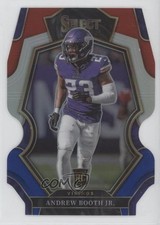 2022 Panini Select Premier Level Red & Blue Prizm Die-Cut Andrew Booth Jr 15ur