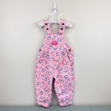 Vintage OshKosh B'gosh Pink Floral Bow Overalls 3T USA