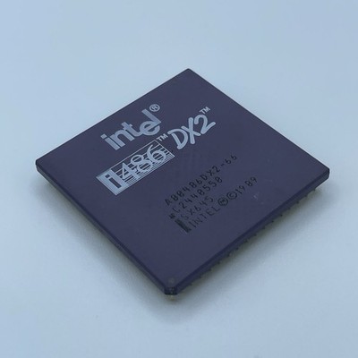 intel i486 DX2 80 s Gold Microprocessor cpu 1989 A80486DX2-66
