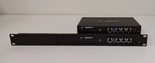 LOT 2) Ubiquiti EdgeRouter 4 With 1 Rack Mount Tested Working NO AC