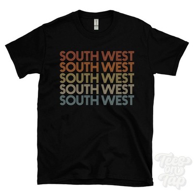SOUTH WEST WIEDERHOLT RETRO STIL T-SHIRT Herren & Damen UK Ortsname Geschenk