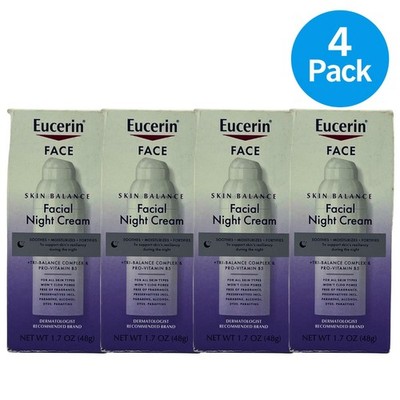 Eucerin Face Skin Balance Facial Night Cream Pro-Vitamin B5 1.7oz 4 Pack New